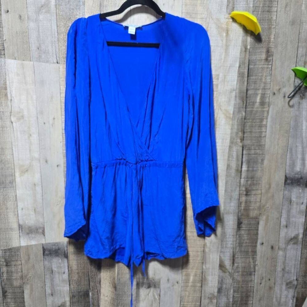 Charlie Jade Royal Blue Silk Shorts Romper Jumpsuit XS Femme Summer Festival